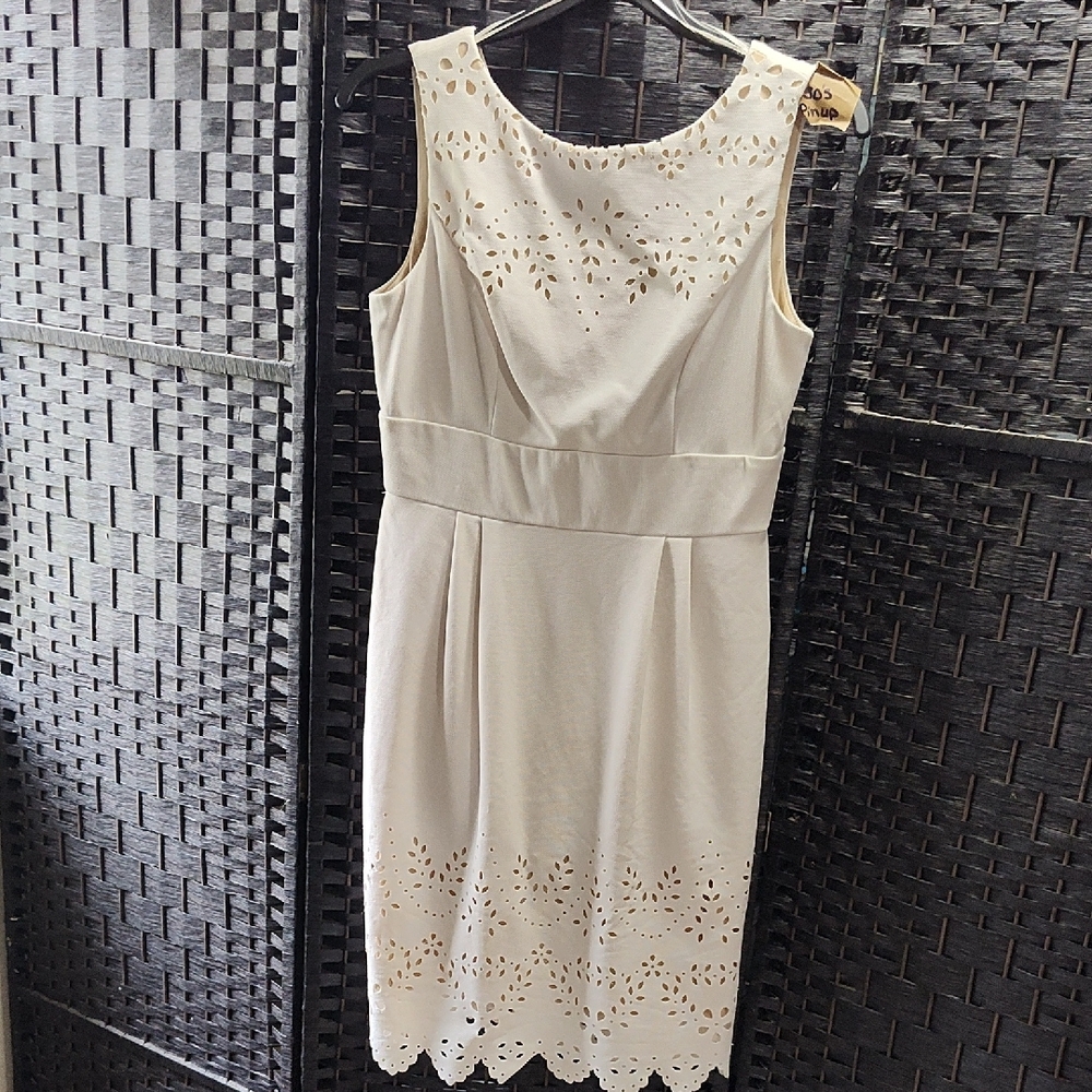 Signature by Sangria Cream Sheath Midi Dress